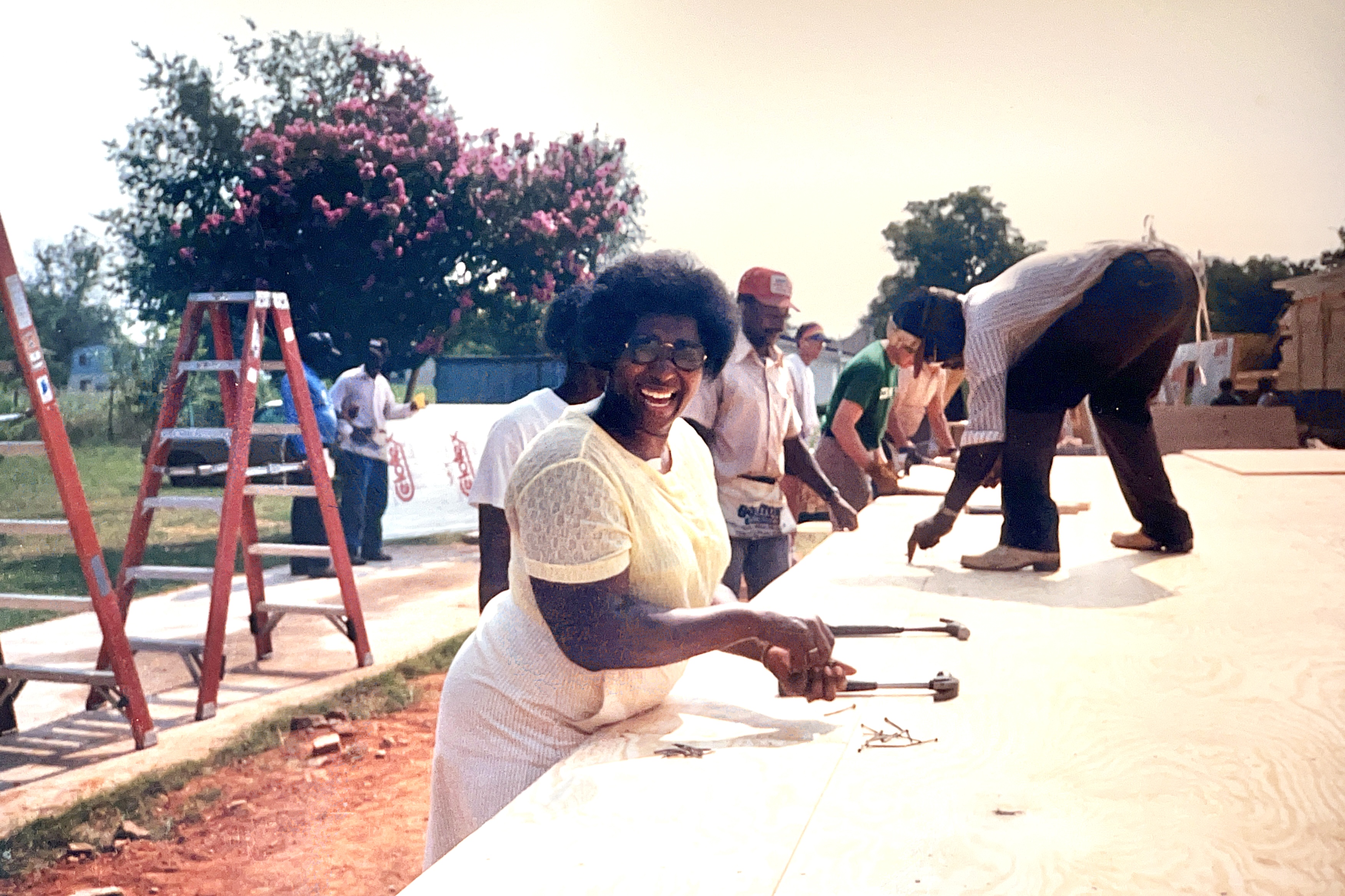 Dorothy working on her home