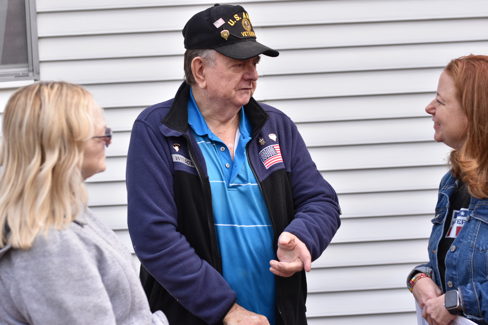 Veteran homeowner speaking with CEO Patricia Burch