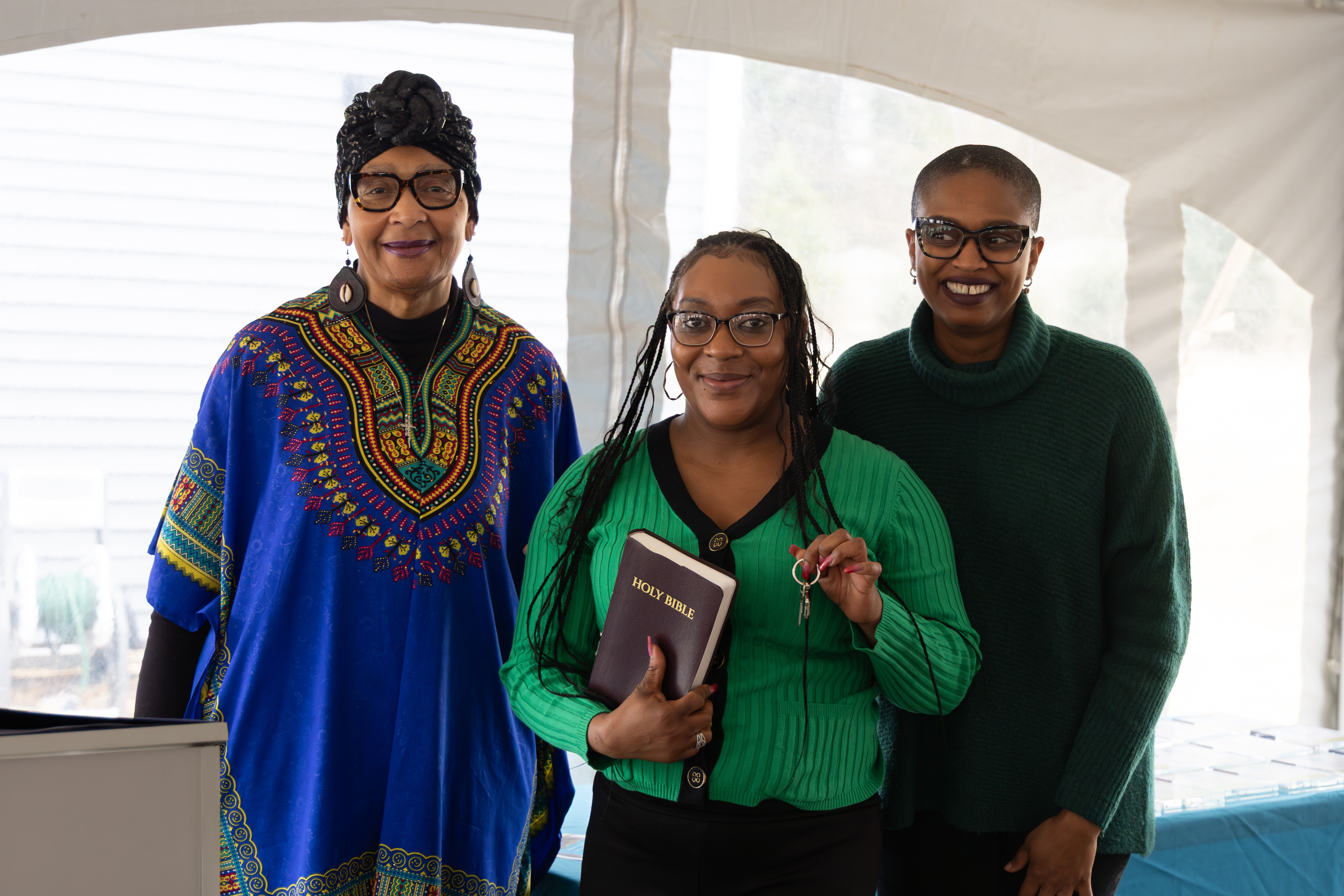 Homebuyer Jessica M. receiving her house keys