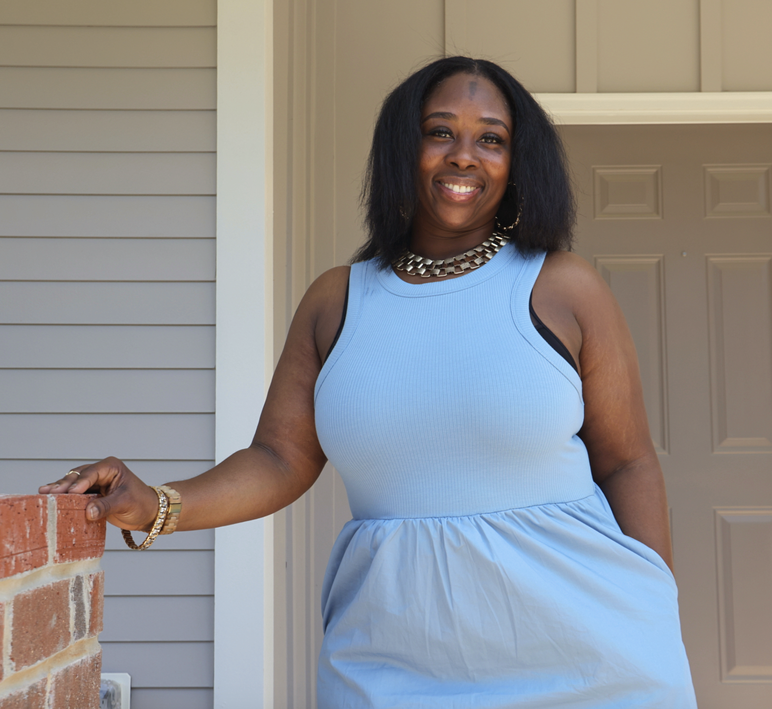 Ayofemi on her porch
