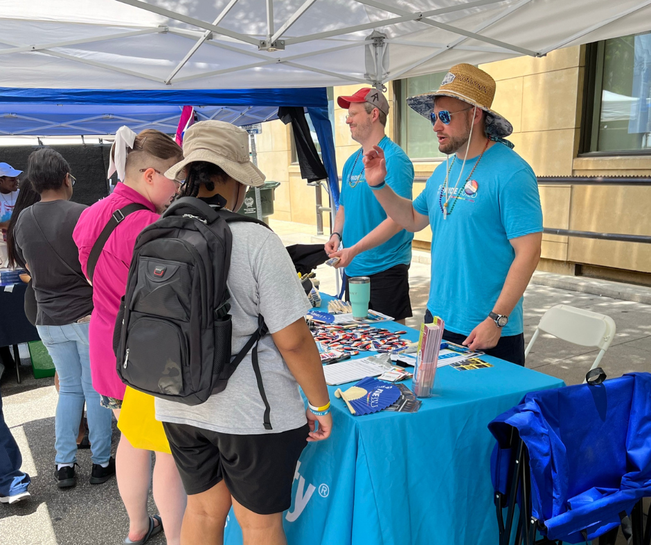 Habitat wake staff at Out!Raleigh pride festival in downtown Raleigh