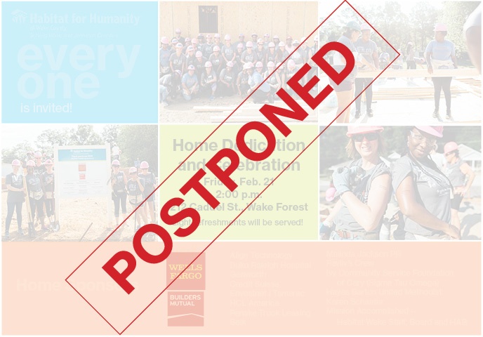 dedication postponed