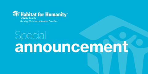 Special announcement with Habitat logo