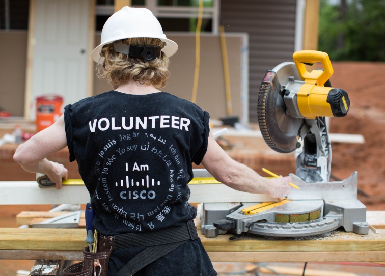 Cisco partners with Habitat Wake to volunteer